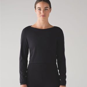 Lululemon simply bare cropped long sleeve black size 4